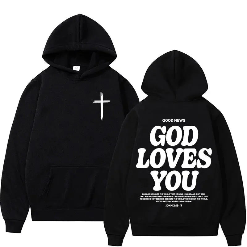 Clara™ God Loves You Luxury Hoodie