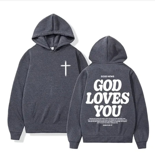 Clara™ God Loves You Luxury Hoodie