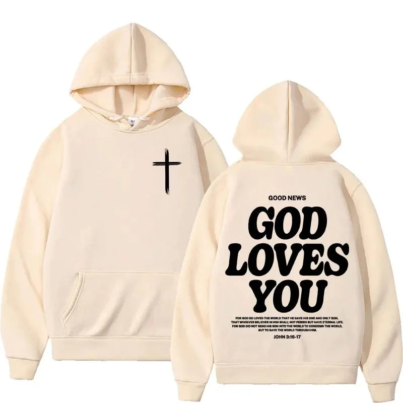 Clara™ God Loves You Luxury Hoodie