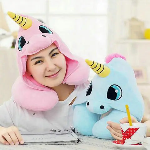Super Deluxe Unicorn Travel Neck Pillow Made With 100% Organic Cotton | Buy One Get One Free