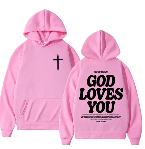 Clara™ God Loves You Luxury Hoodie