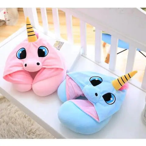 Super Deluxe Unicorn Travel Neck Pillow Made With 100% Organic Cotton | Buy One Get One Free