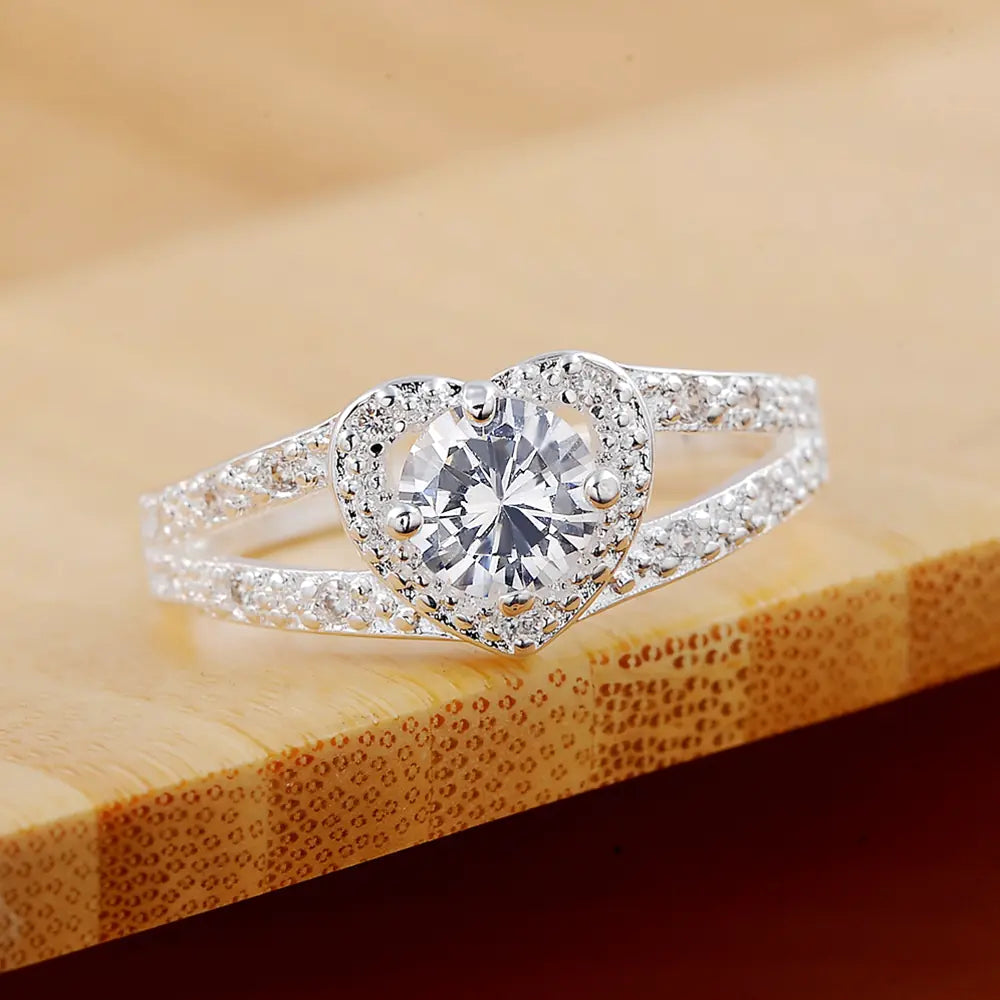 Clara™ Elegant Heart Ring with Zirconia
